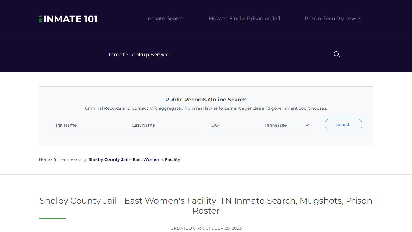 Shelby County Jail - East Women's Facility, TN Inmate Search, Mugshots ...